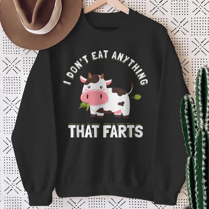 I Don't Eat Anything That Farts Vegan & Vegetarian Sweatshirt Gifts for Old Women