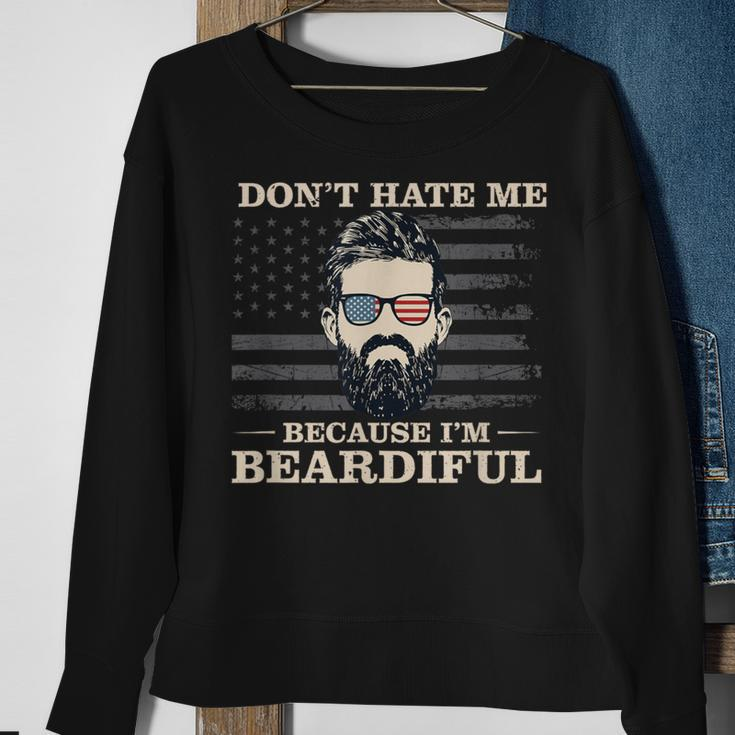 Don't Hate Me Because I'm Beardiful Beard Sweatshirt Gifts for Old Women