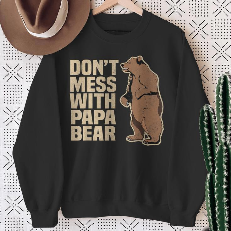 Don't Mess With Papa Bear Family Matching Father's Day Sweatshirt Gifts for Old Women