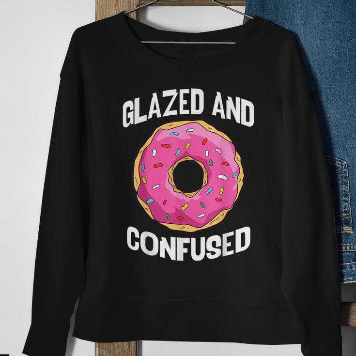 Donut Glazed And Confused Pink Donuts Lover Sweatshirt Gifts for Old Women