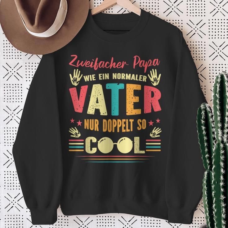 Double Father Hoch 2 Papaon Zwei Kinder Double Papa Sweatshirt Geschenke für alte Frauen