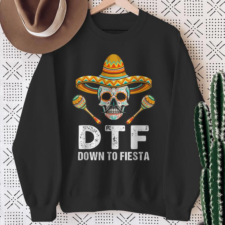 Down To Fiesta Mexican Party Skull Cinco De Mayo Sweatshirt Gifts for Old Women