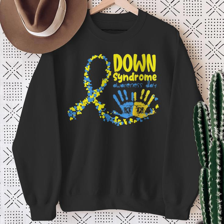 Down Syndrome Awareness Day Ribbon Down Syndrome Acceptance Sweatshirt Gifts for Old Women