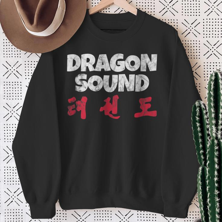 Dragon Sound Chinese Japanese Distressed Sweatshirt Gifts for Old Women