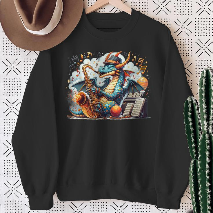 Dragons With The Soulful Sound Of Jazz Sweatshirt Gifts for Old Women