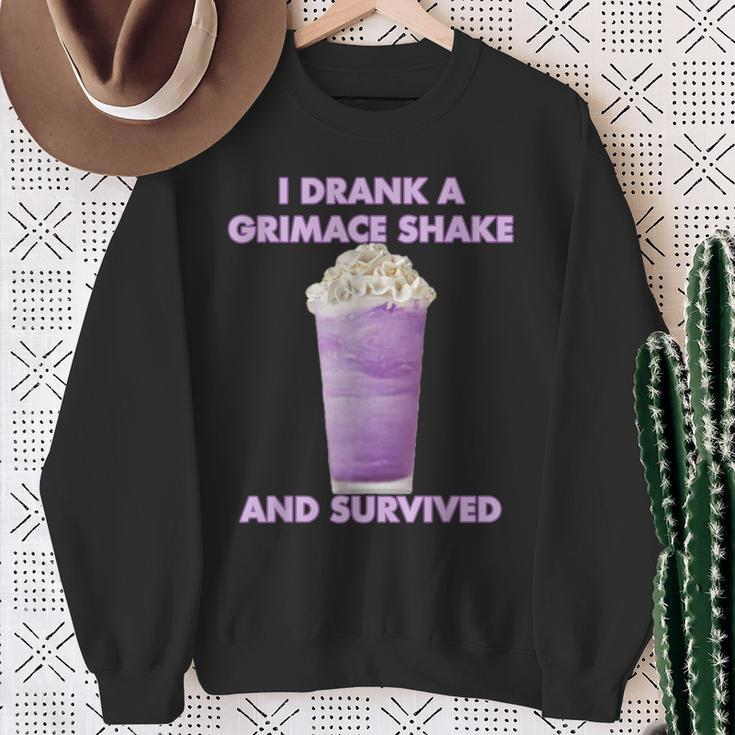 I Drank A Grimace Shake And Survived Sweatshirt Gifts for Old Women