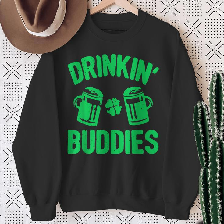 Drinking Buddies Irish Proud St Patrick's Day Womens Sweatshirt Gifts for Old Women