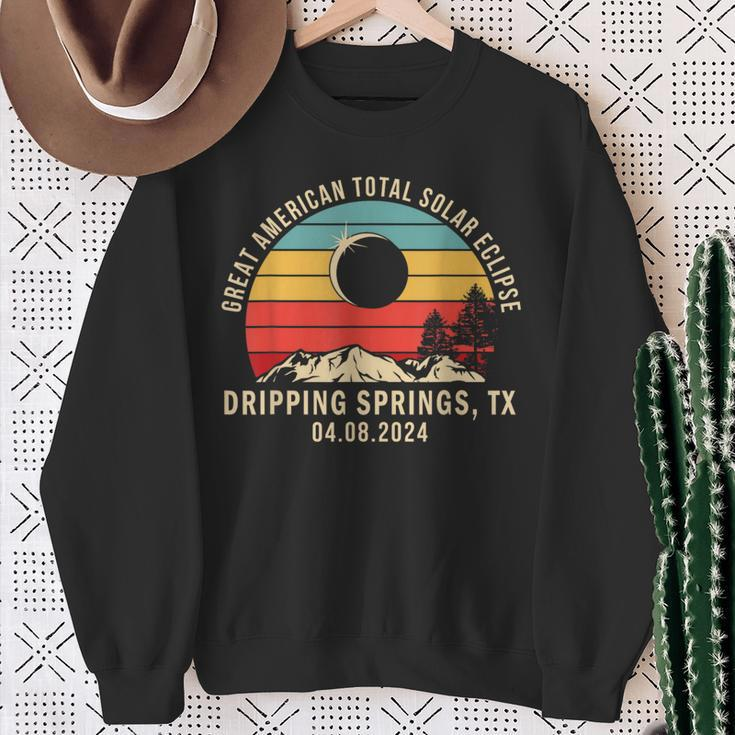 Dripping Springs Tx Texas Total Solar Eclipse 2024 Sweatshirt Gifts for Old Women