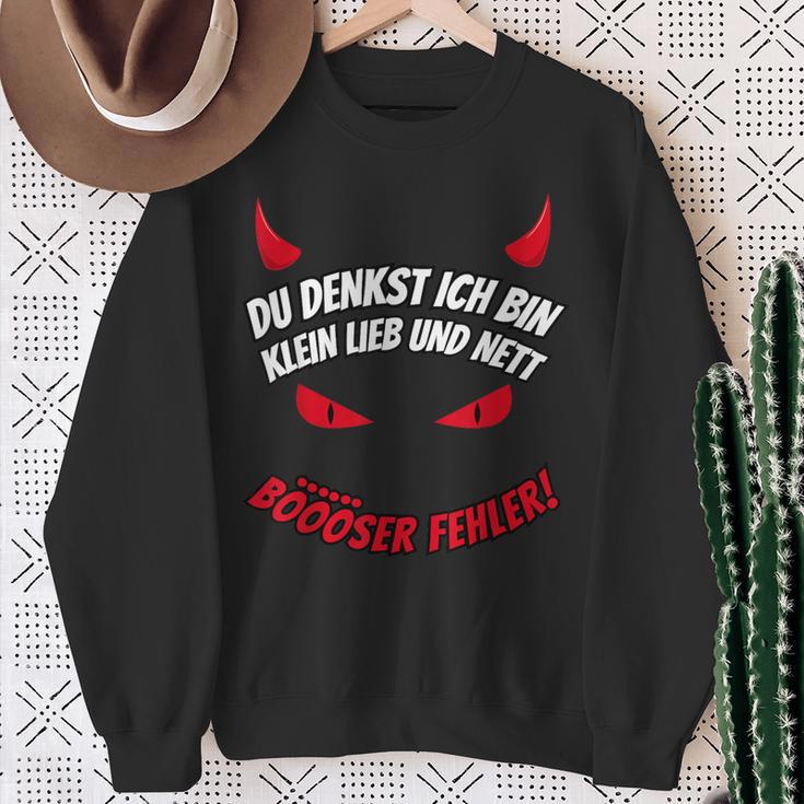 Du Tenkst Ich Bin Klein Lieb & Nett Evil Fehler Devil Horns Sweatshirt Geschenke für alte Frauen