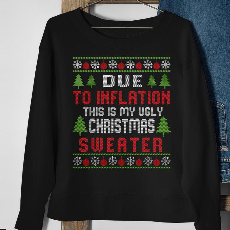 Due To Inflation Ugly Christmas Sweater Holiday Party Sweatshirt Gifts for Old Women