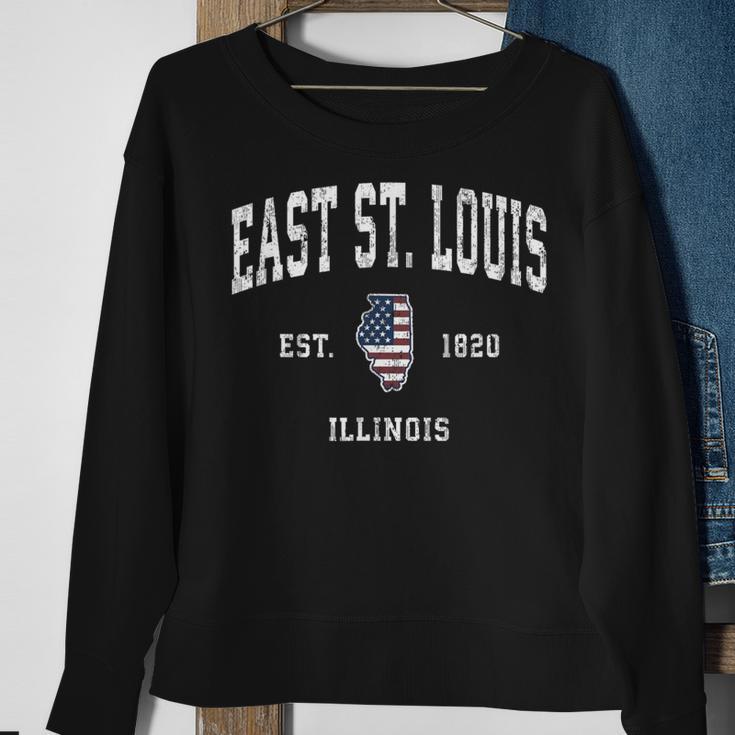 East St Louis Illinois Il Vintage American Flag Sweatshirt Gifts for Old Women