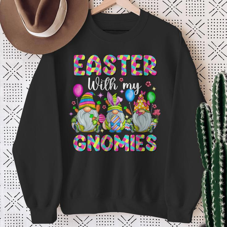 Easter With My Gnomies Happy Easter Gnomes Bunny Rabbit Girl Sweatshirt Gifts for Old Women