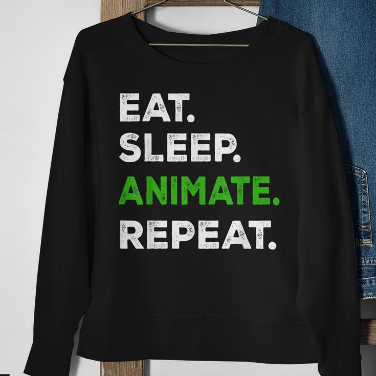 Eat Sleep Animate Repeat Animator Animation Lovers Sweatshirt Gifts for Old Women