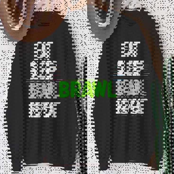 Eat Sleep Brawl Repetirideojuegos Divertidos Camisa de entrenamiento Regalos para ancianas