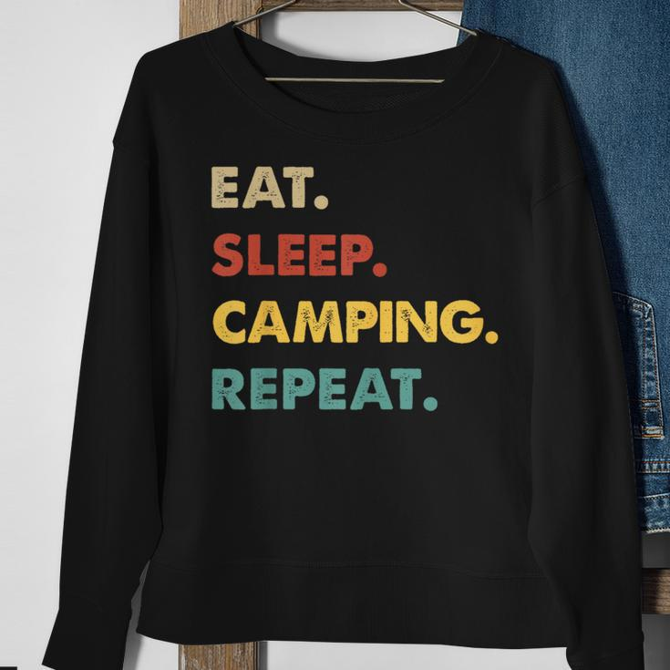 Eat Sleep Camping Repeat Camping Lover Sweatshirt Gifts for Old Women