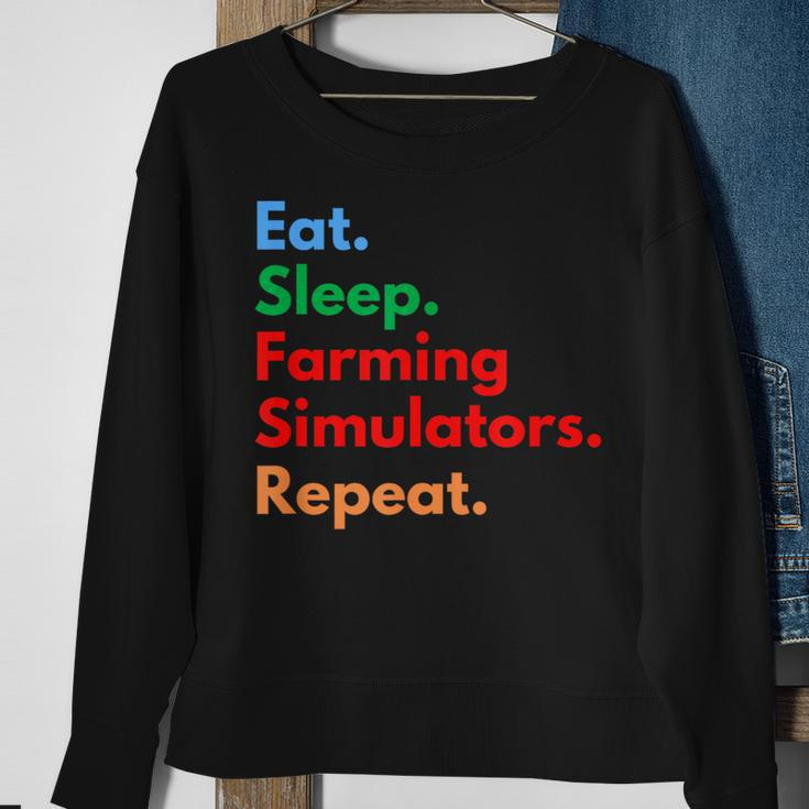 Eat Sleep Farming Simulators Repeat For Farming Lovers Sweatshirt Gifts for Old Women