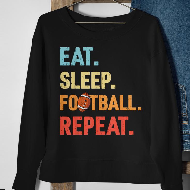 Eat Sleep Football Repeat Retro Football Player Coach Sweatshirt Gifts for Old Women