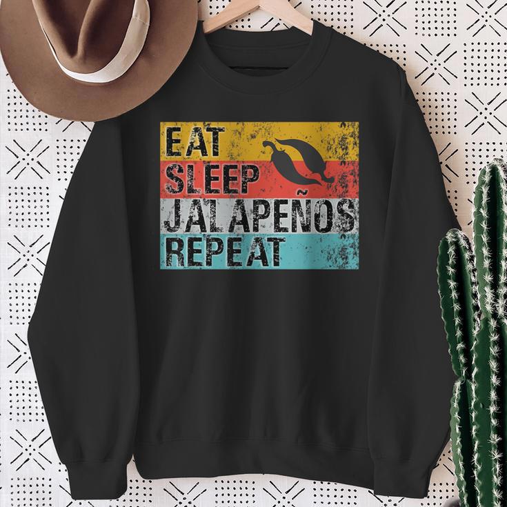 Eat Sleep Jalapenos Repeat Jalapeno Pepper Sweatshirt Gifts for Old Women