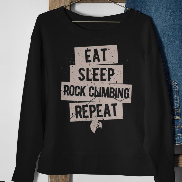 Eat Sleep Rock Climbing Repeat Sweatshirt Gifts for Old Women