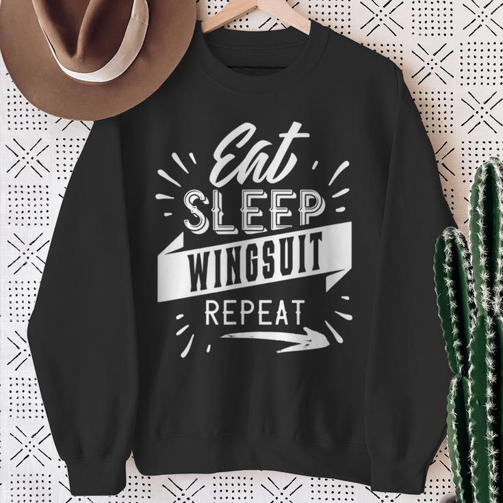 Eat Sleep Wingsuit Repeat Flying Wingsuiting Pilot Sweatshirt Gifts for Old Women