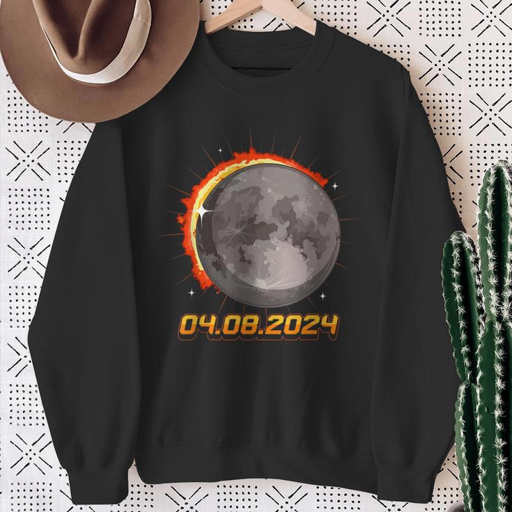 Eclipse 2024 April 08 Usa Annular Total Partial Astronomy Sweatshirt Gifts for Old Women