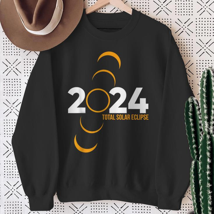 Eclipse 2024 Total Solar Eclipse Astronomy Moon Sun Sweatshirt Gifts for Old Women