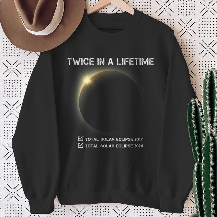 Eclipse 2024 Twice In A Lifetime Sweatshirt Gifts for Old Women