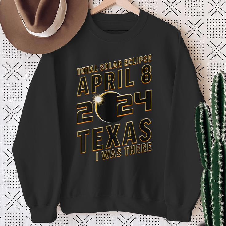 EclipseApril 8 2024 Texas I Was There Eclipse Sweatshirt Gifts for Old Women