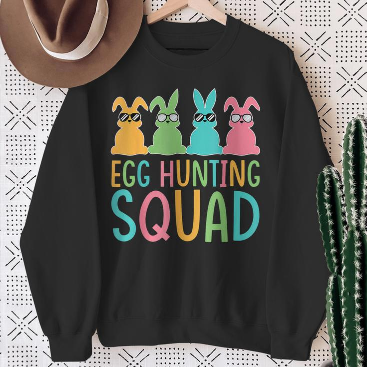 Egg Hunting Squad Crew Family Happy Easter Bunny Sweatshirt Gifts for Old Women