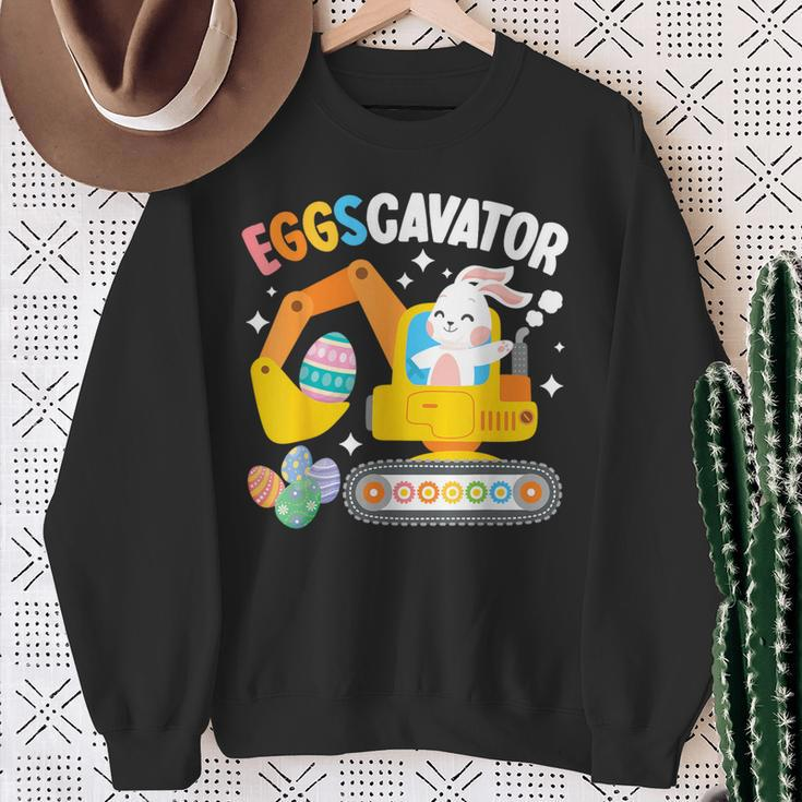 Eggscavator Easter Egg Hunt Construction Truck Toddler Boys Sweatshirt Gifts for Old Women