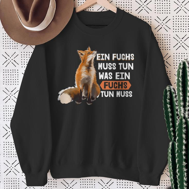 Ein Fuchs Muss Tun Was Ein Fuchs Tun Muss Painted Fox Sweatshirt Geschenke für alte Frauen