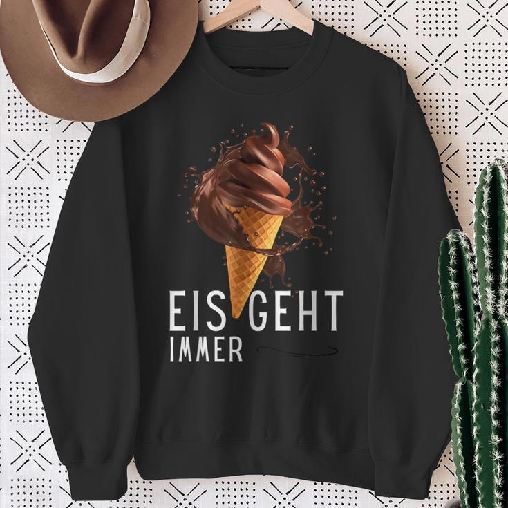 Eis Geht Immer Eisparele Eiscafe Schokoladeneis Orange Sweatshirt Geschenke für alte Frauen