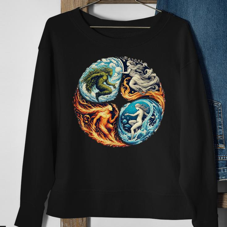 Elemental Harmony Earth Fire Air Water Sweatshirt Gifts for Old Women