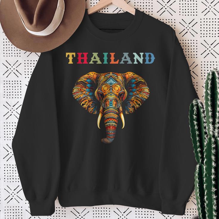 Elephant Thailand Sweatshirt Gifts for Old Women