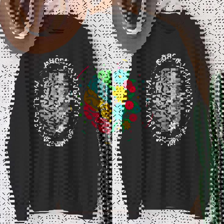 Embrace Neurodiversity Brain Autism Awareness Adhd Autistic Sweatshirt Gifts for Old Women
