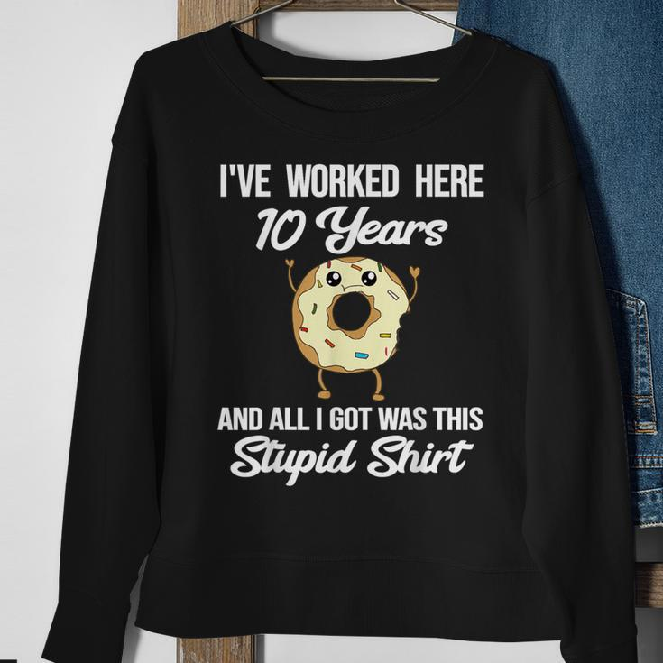 Employee Appreciation 10 Year Work Anniversary Donut Sweatshirt Gifts for Old Women