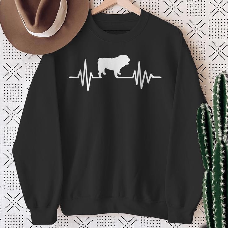 English Bulldog Pulse Sweatshirt Geschenke für alte Frauen