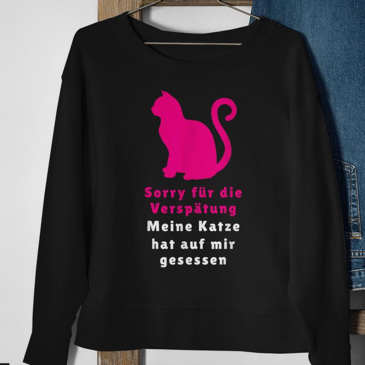 Entschuldigung, Meine Katze Hat auf Mir Gesessen Schwarzes Sweatshirt, Lustiges Haustier Motiv Geschenke für alte Frauen