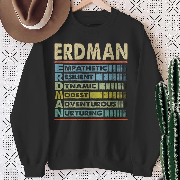 Erdman Family Name Erdman Last Name Team Sweatshirt Gifts for Old Women