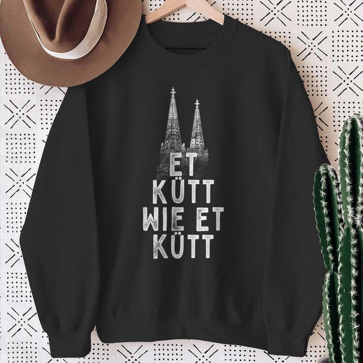 Et Kütt Wie Et Kütt Kölsches Grundgesetz Cologne Cathedral In Cologne Sweatshirt Geschenke für alte Frauen