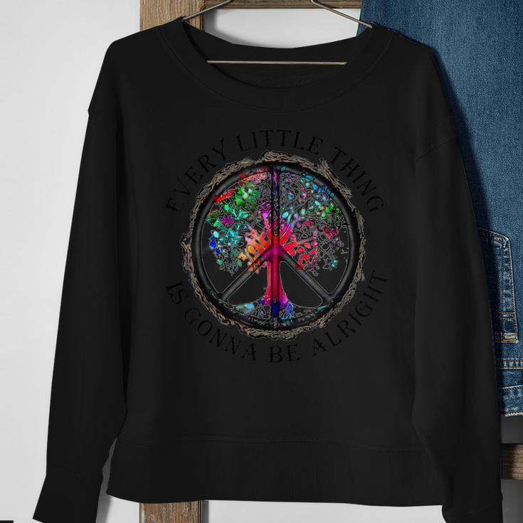 Every Little Thing Is Gonna Be Alright Yoga Tree Root Color Sweatshirt Gifts for Old Women