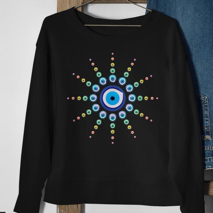 Evil Eye Protection Greek Turkish Nazar Charm Graphic Sweatshirt Gifts for Old Women