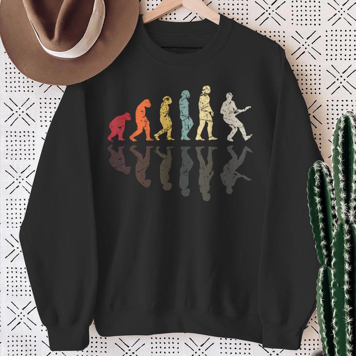 Evolution Of Man Guitar Band Retro Vintage Guitarist Sweatshirt Gifts for Old Women