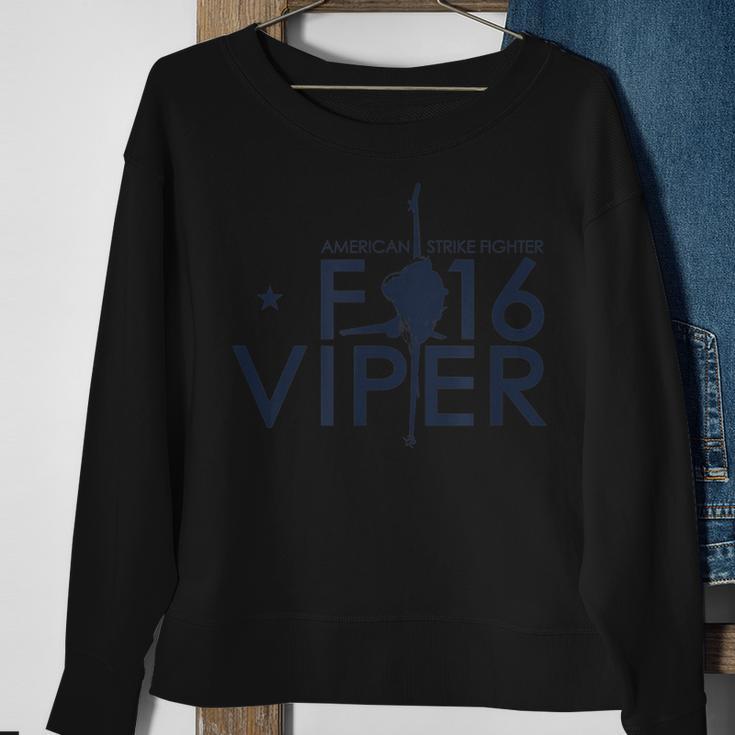 F-16 Viper Motiv Herren Sweatshirt, Grafik-Design in Schwarz Geschenke für alte Frauen