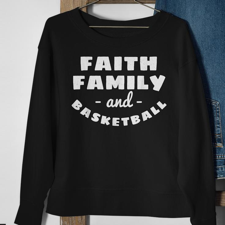 Faith Family Basketball Team Sport Christianity Sweatshirt Gifts for Old Women