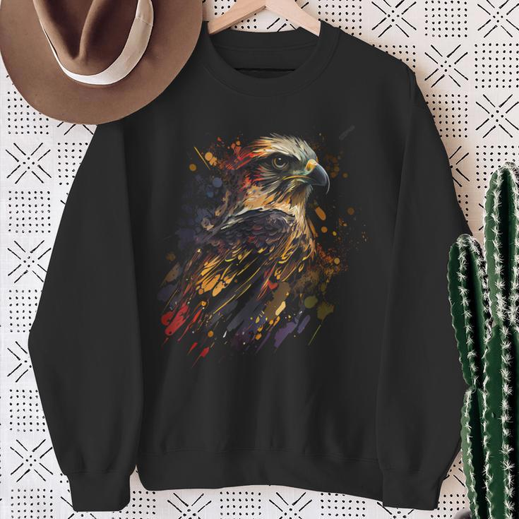 Falkeogel Bunt Farbeogel Raubvogel Falke Fan Sweatshirt Geschenke für alte Frauen