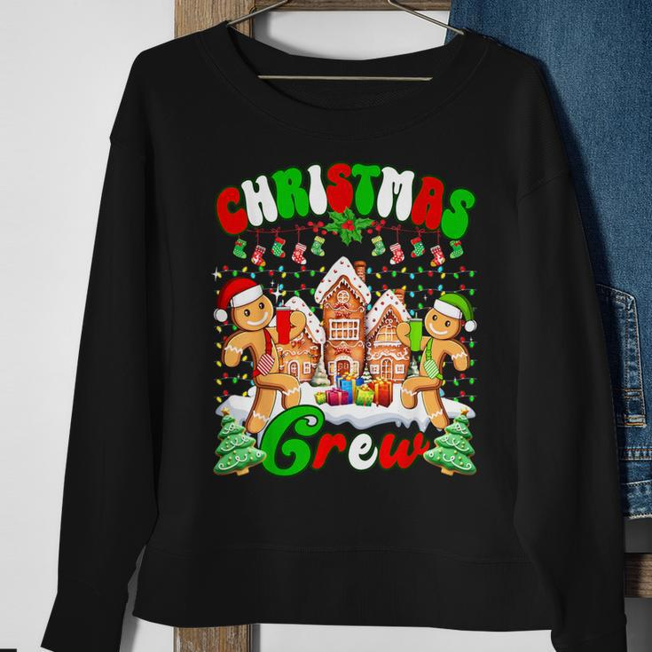 Family Christmas Crew Cookie Gingerbread Xmas Lights Sweatshirt Gifts for Old Women