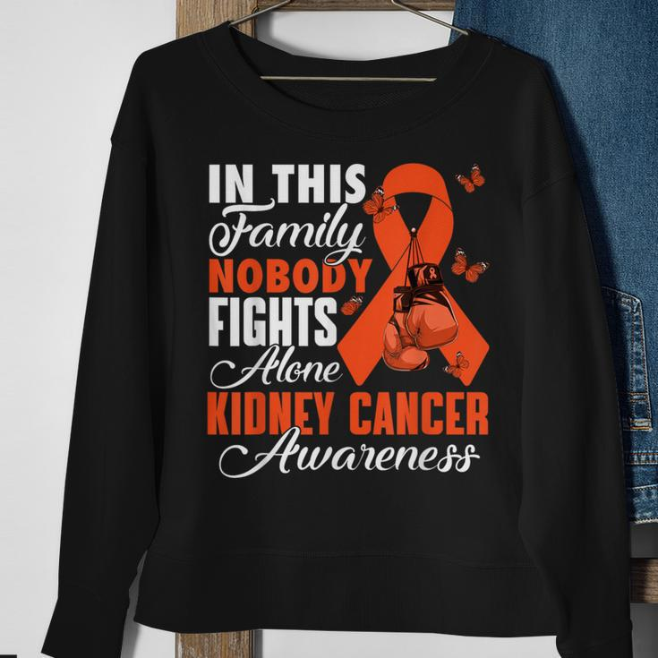 In This Family Nobody Fights Alone Kidney Cancer Awareness Sweatshirt Gifts for Old Women