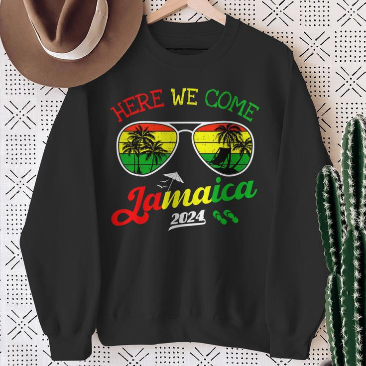 Family Vacation Vacay Girls Trip Jamaica Here We Come 2024 Sweatshirt Gifts for Old Women