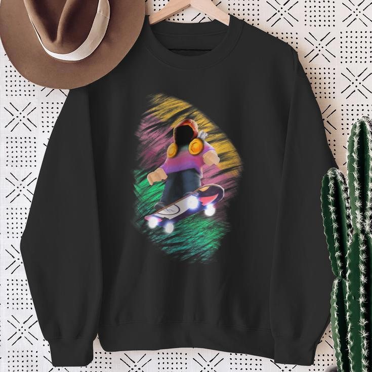 Farbenfrohes Abstraktes Kunst-Print Sweatshirt in Schwarz Geschenke für alte Frauen